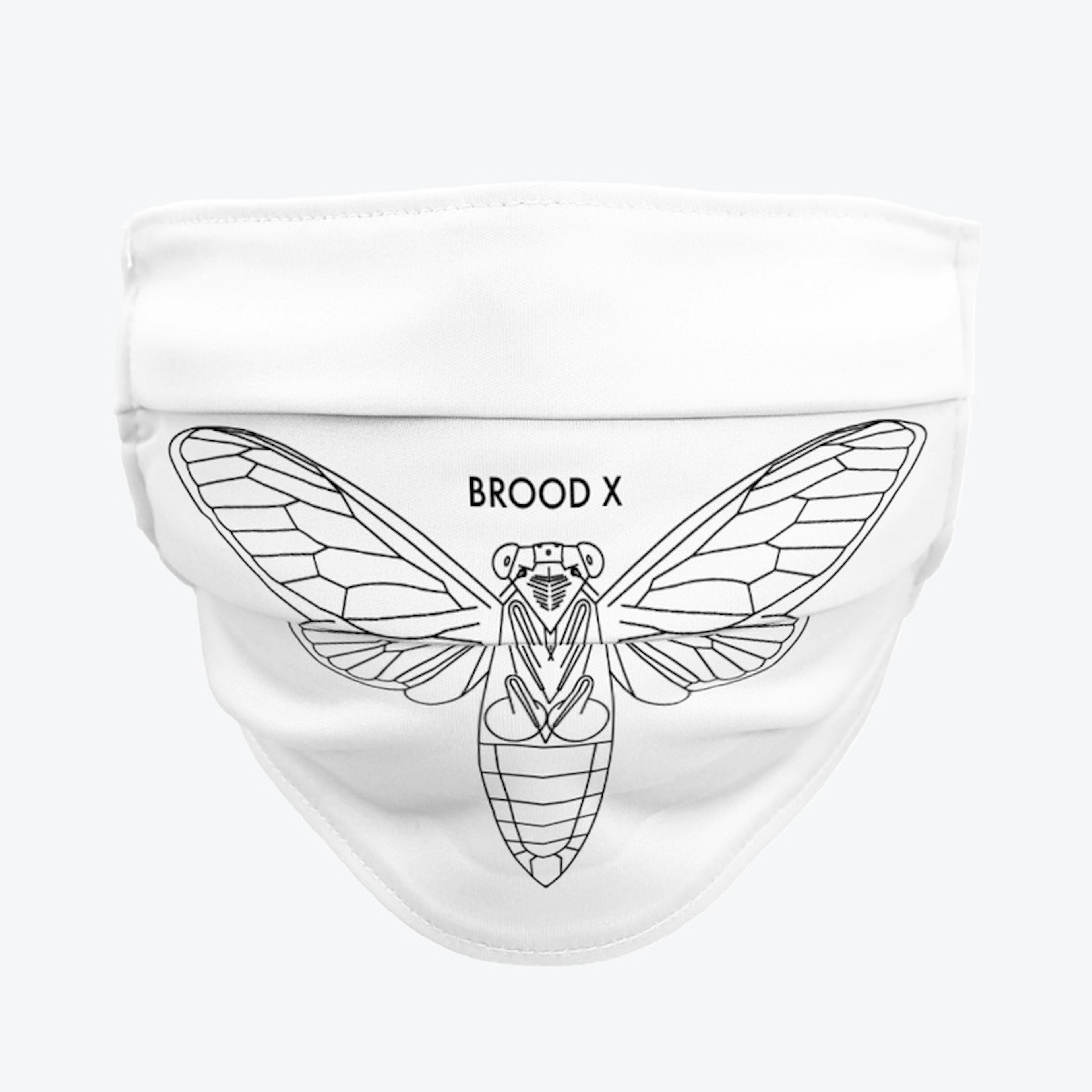 Cicada Brood X Face Mask - Black Print