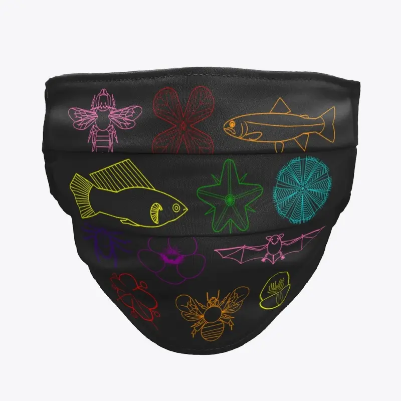 Duennes Lab Mask Logo - Rainbow